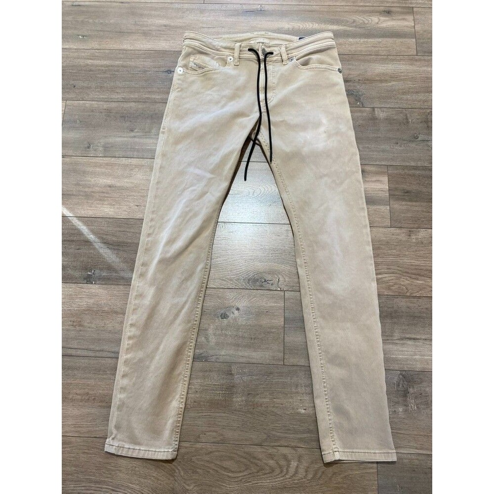 Diesel Mens Jogg Jeans Sweat Pants Slim 30 X 32 Tan Stretch Thommer Drawstring